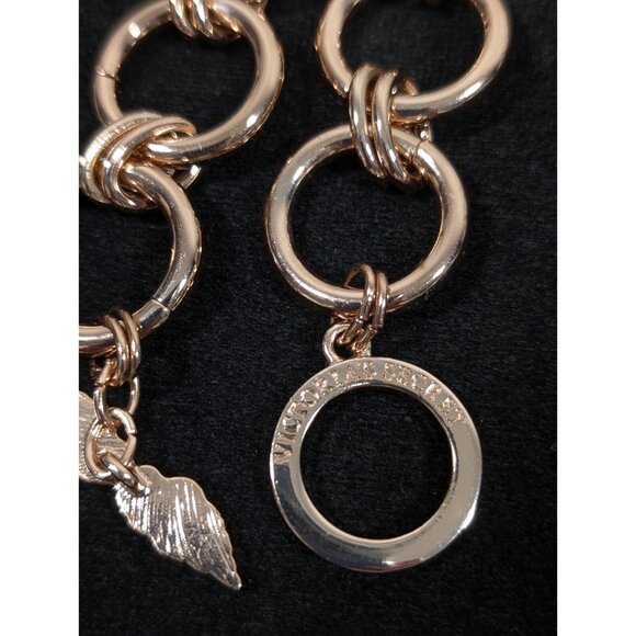 Victorias Secret Angel Wing Rose Gold Tone Round Chain Toggle Bracelet 8 in - Picture 7 of 9
